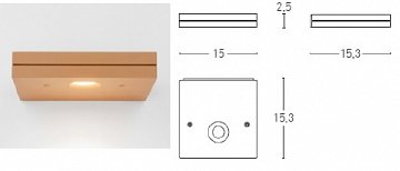 Бра h2,5, w15, d15.3cm, Led 20Вт 220/240V, 1560 lm, 3000K, 1.7кг, IP20, цвет -oxyde